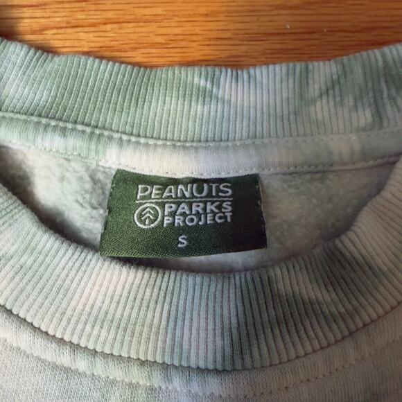Peanuts Snoopy Parks Project Tie Dyed Sweatshirt Green Size S - Picture 8 of 8